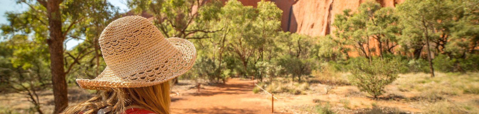 Woman hiking in outback