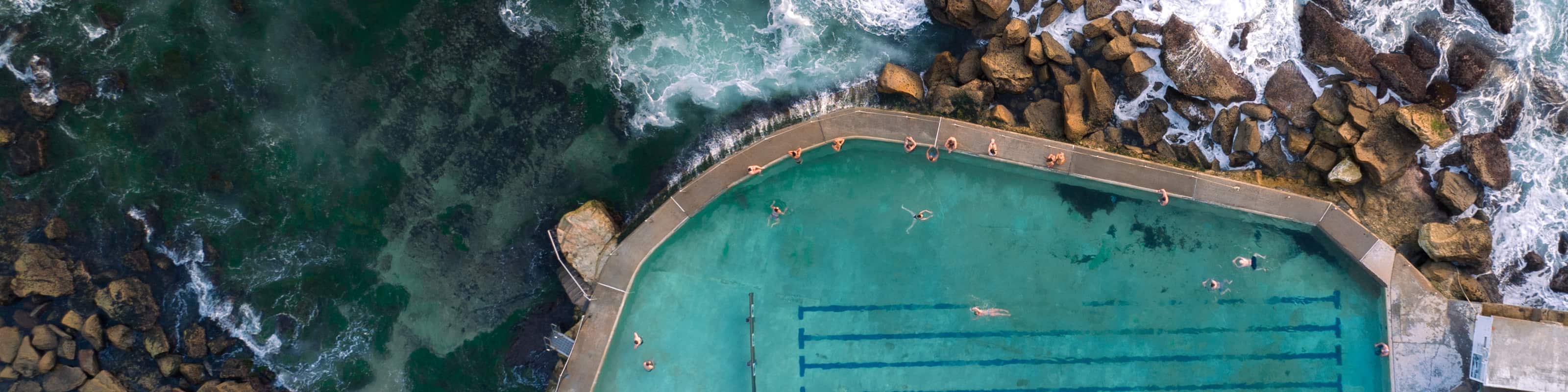 Aerial view of Bronte Ocean Pool in Sydney
