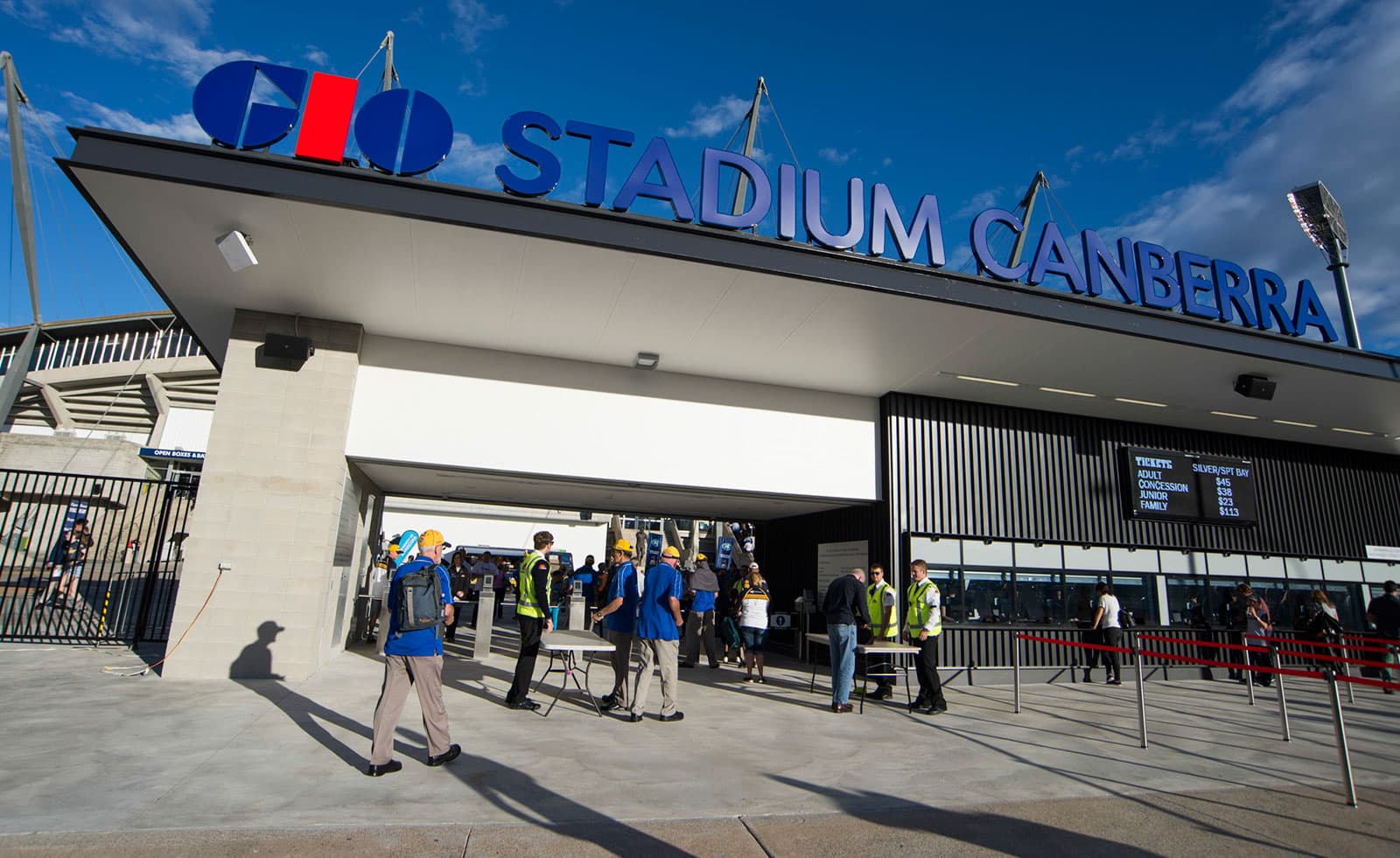 Entrance to GIO stadium in Canberra