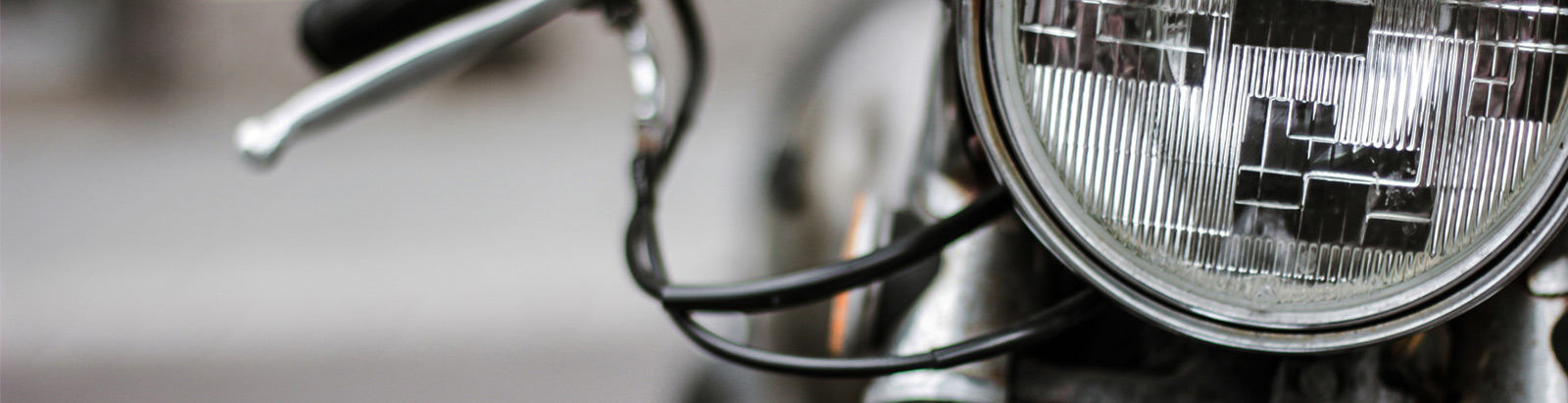 Close-up of motorcycle headlight