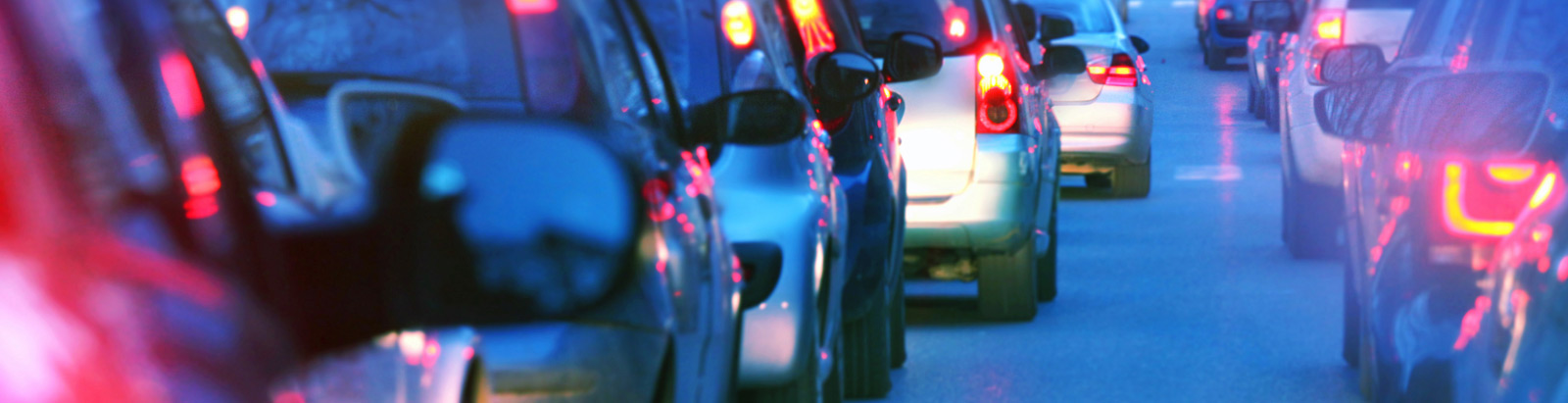 Cars stop at traffic lights