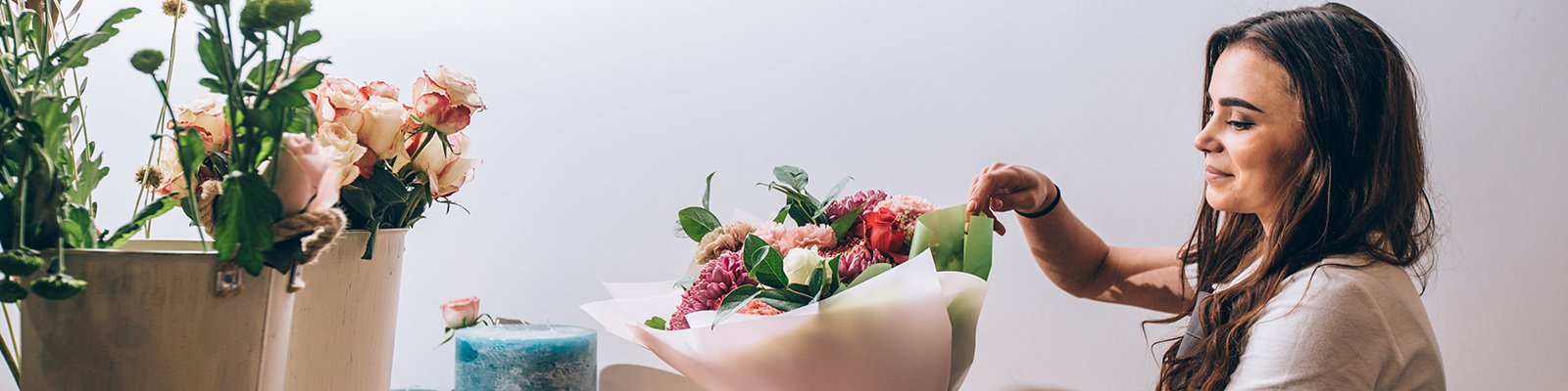 Woman with flowers