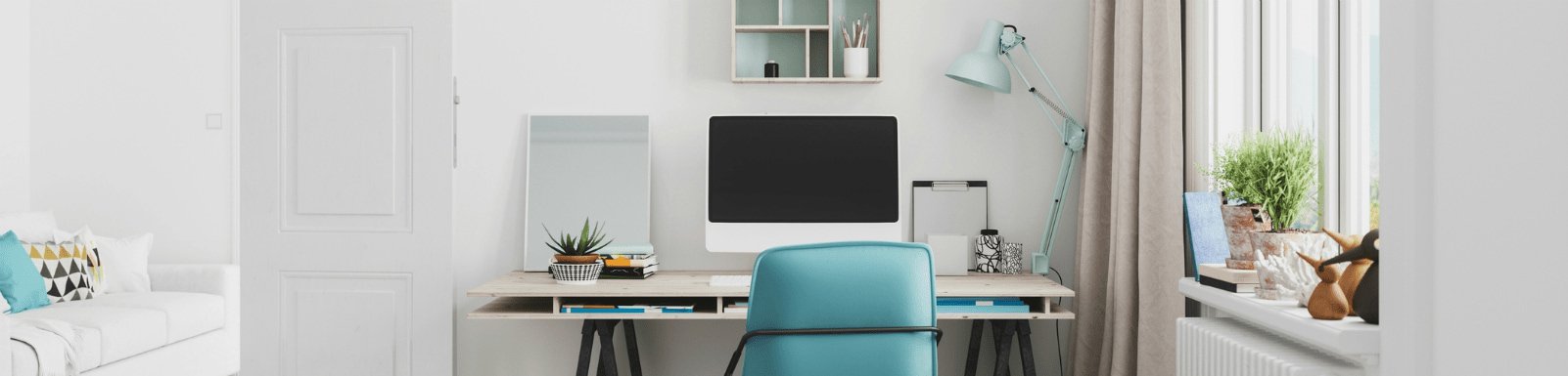 Home office setup modern minimalist