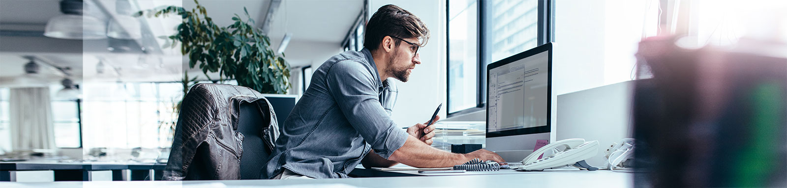 Man working on computer